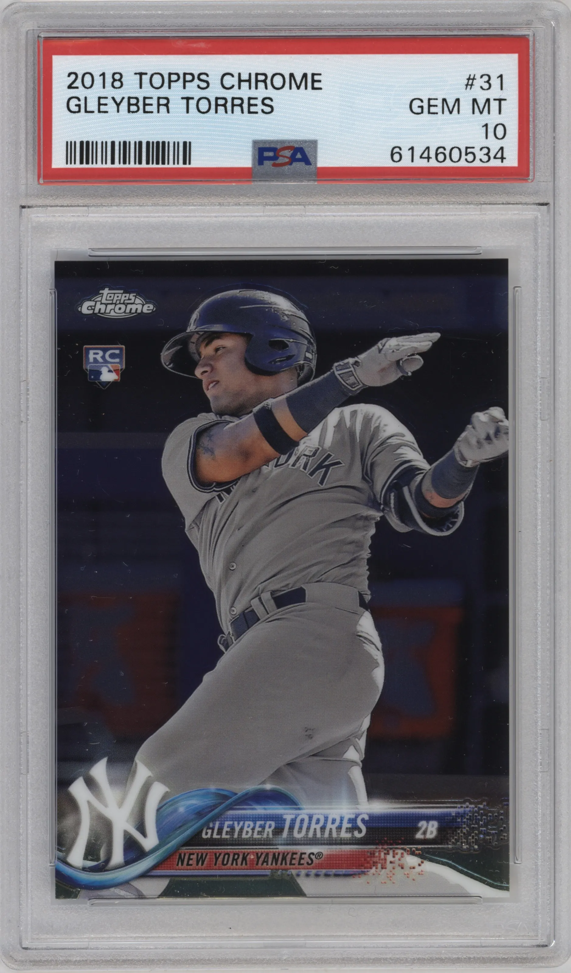 2018 Topps Chrome Gleyber Torres PSA 10