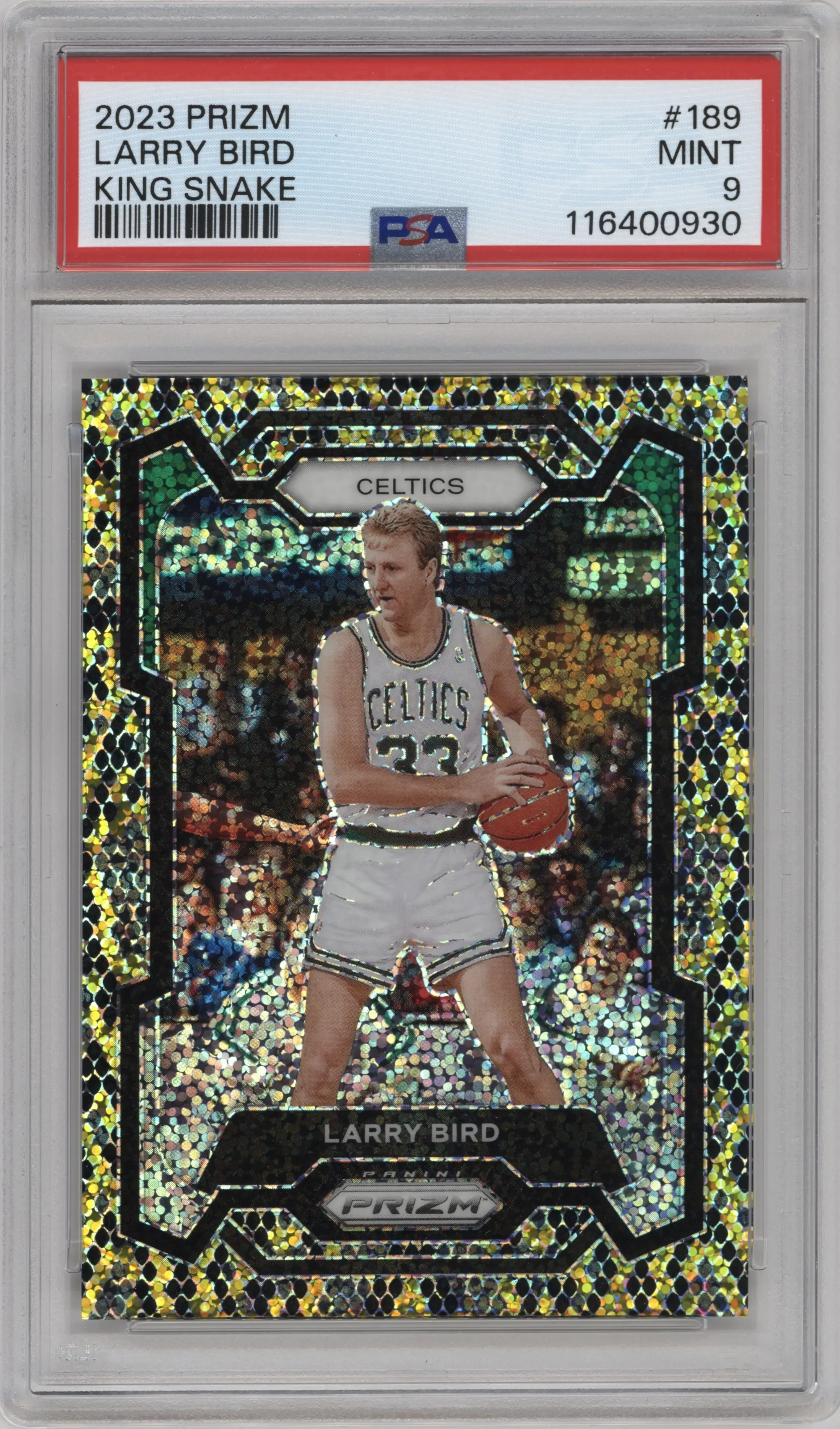 2023 Panini Prizm Larry Bird King Snake PSA 9