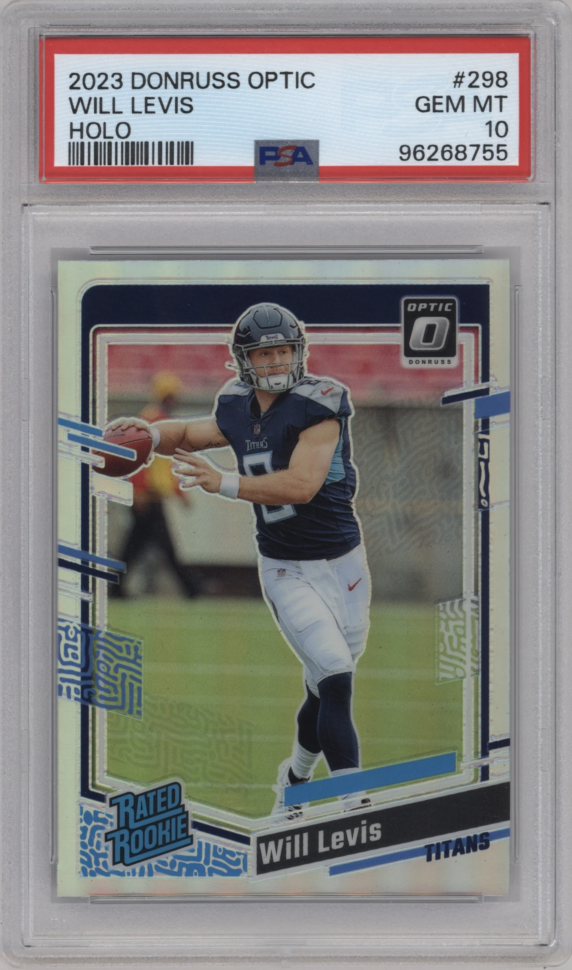 2023 Donruss Optic Rated Rookie Will Levis Holo #298 PSA 10