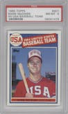 Mark McGwire from the 1985 Topps set graded by PSA and given an overall grade of 8.