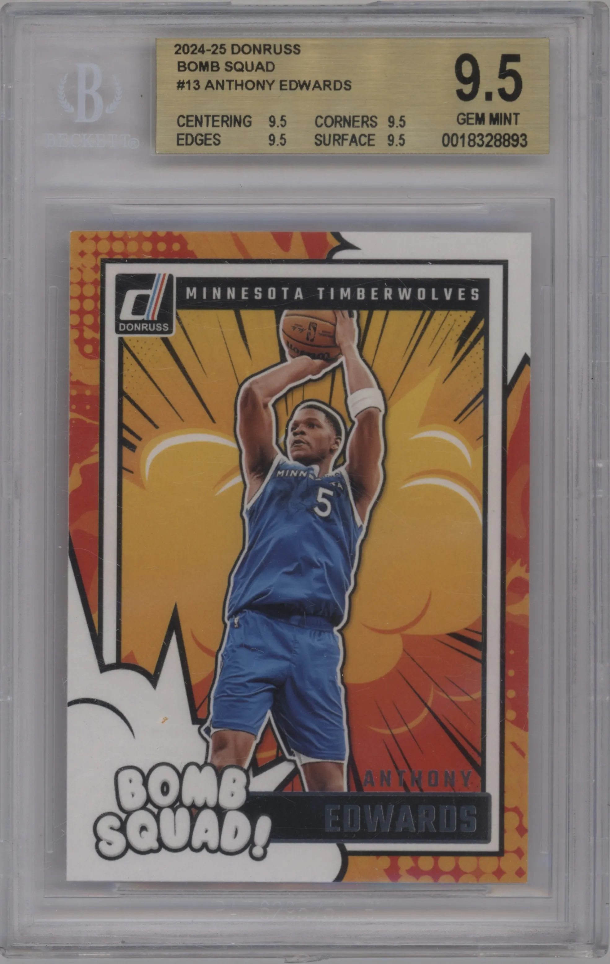 2024 Panini Donruss Bomb Squad Anthony Edwards BGS 9.5
