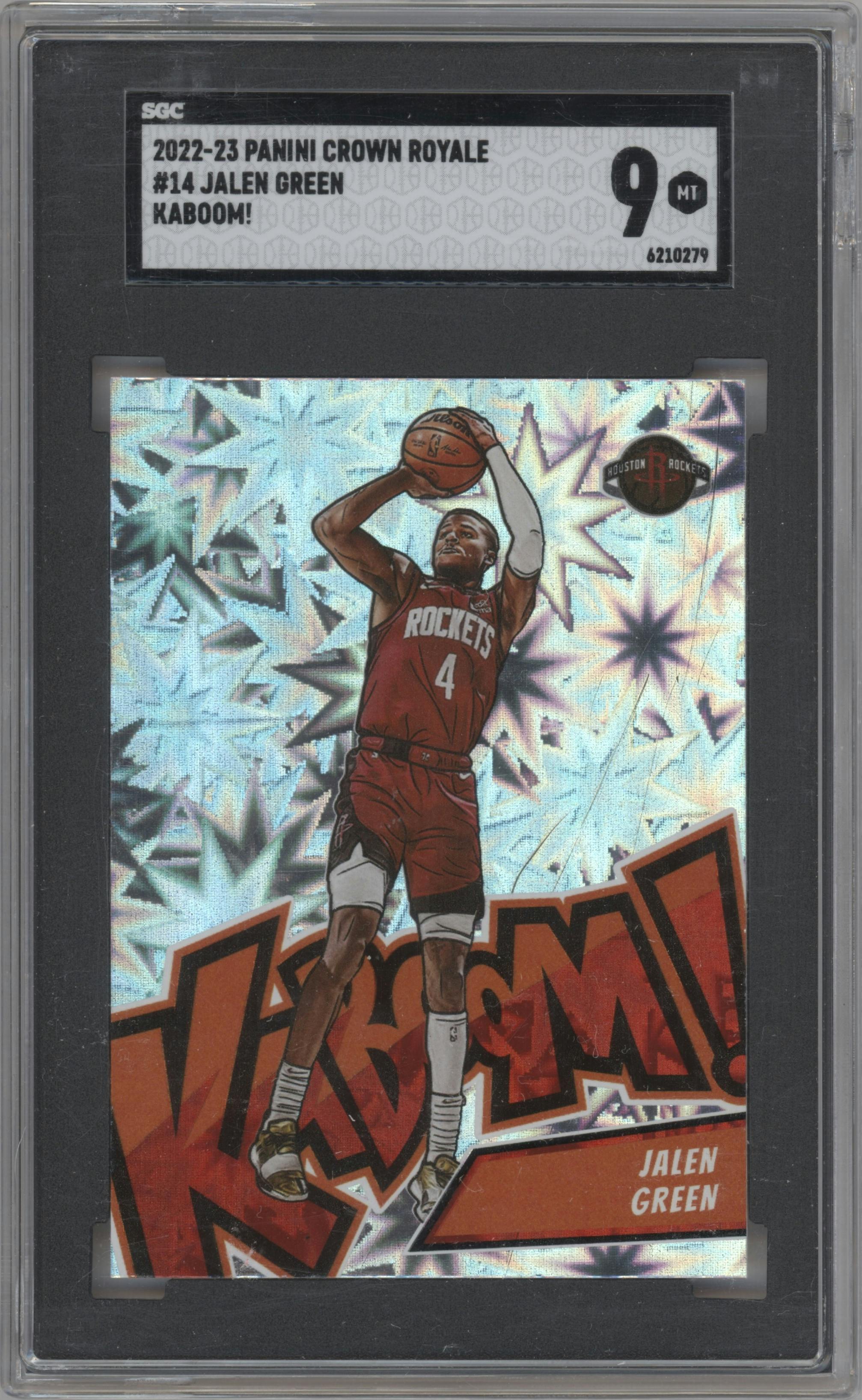 Jalen Green from the 2022-23 Panini Crown Royale set graded by SGC and given an overall grade of 9.