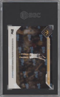 Caitlin Clark from the 2023-24 Bowman U Now set graded by SGC and given an overall grade of 10.