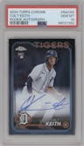 Colt Keith from the 2024 Topps Chrome set graded by PSA and given an overall grade of 10.