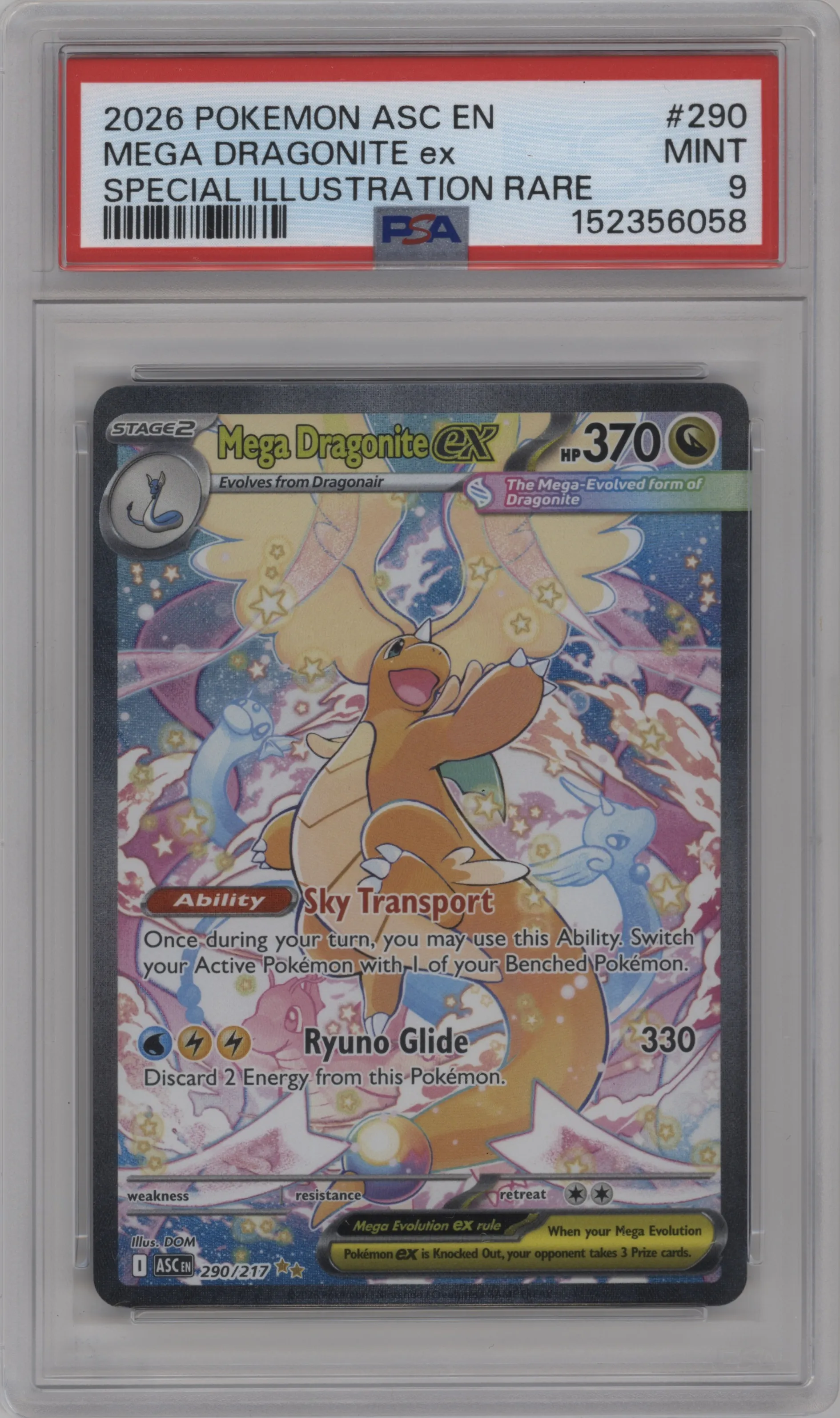 2026 Pokemon Mega Evolution Ascended Heroes Mega Dragonite ex #290 PSA 9