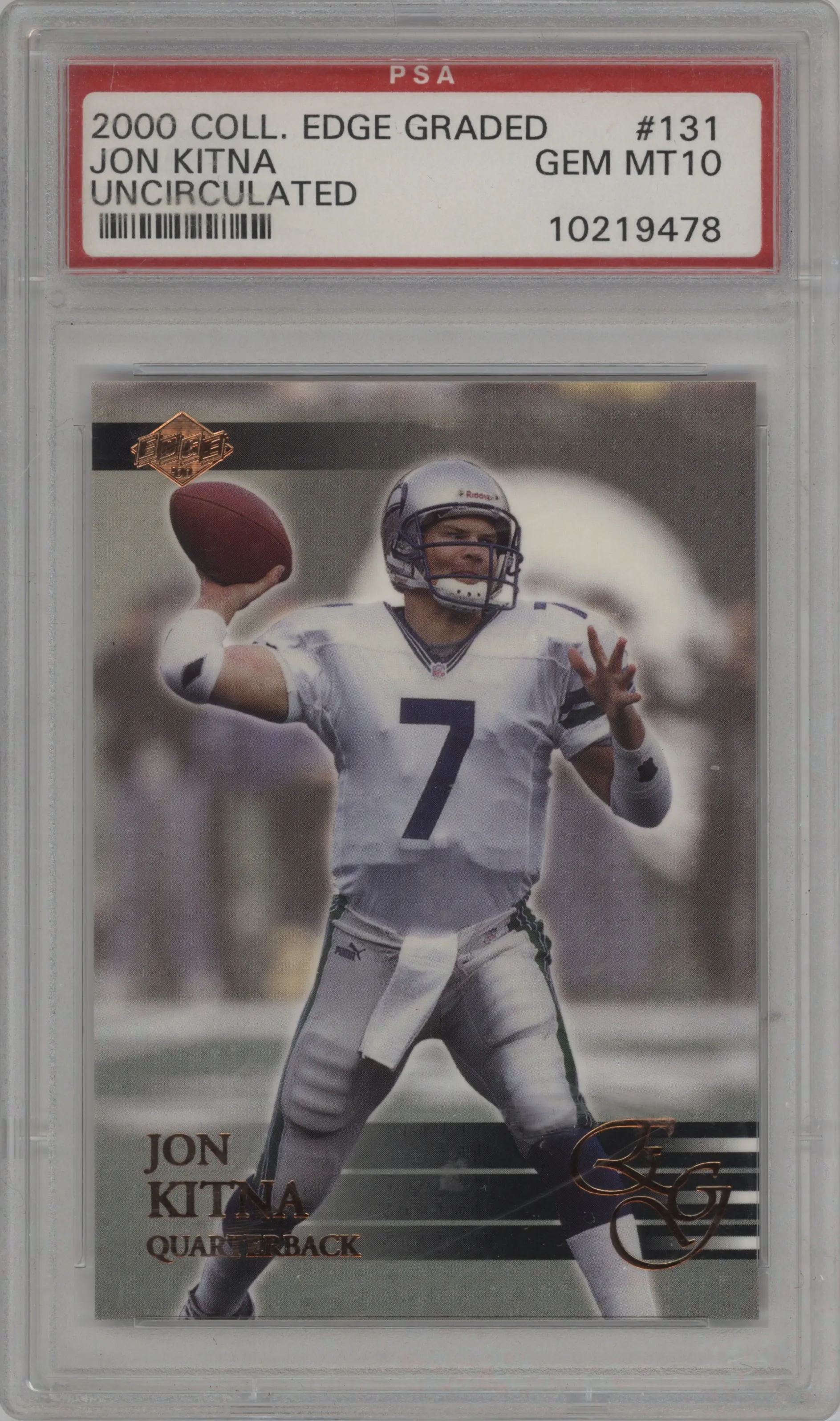 2000 Collector's Edge EG Jon Kitna Uncirculated PSA 10