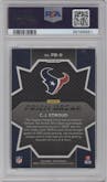 C.J. Stroud from the 2023 Panini Prizm set featuring a Green Wave parallel graded by PSA and given an overall grade of 10.