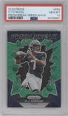 C.J. Stroud from the 2023 Panini Prizm set featuring a Green Wave parallel graded by PSA and given an overall grade of 10.