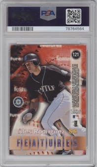 Ken Griffey Jr./Alex Rodriguez from the 2000 Topps Finest set graded by PSA and given an overall grade of 10.