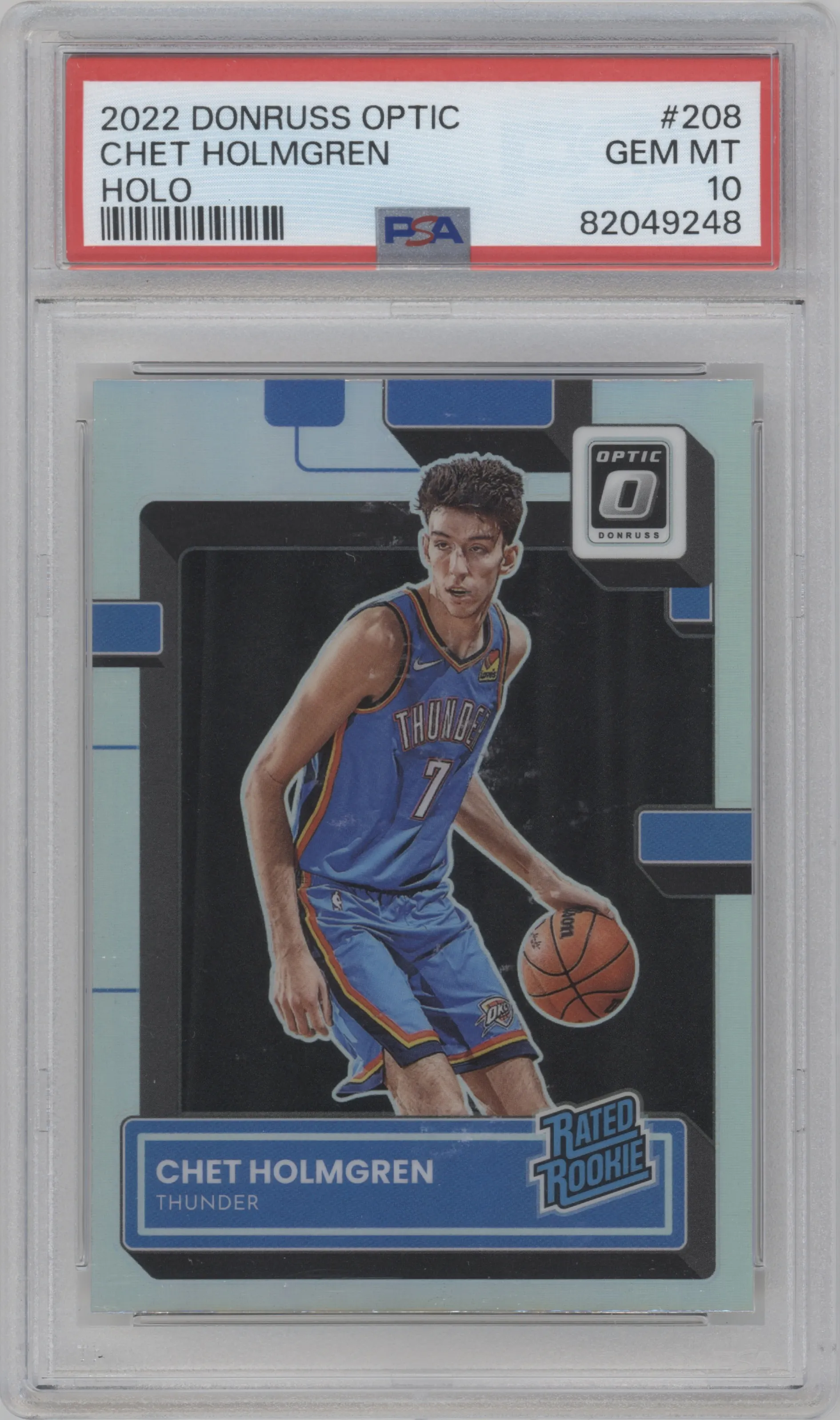 2022 Panini Donruss Optic Rated Rookie Chet Holmgren Holo PSA 10