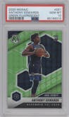Anthony Edwards from the 2020-21 Panini Mosaic set featuring a Green Fluorescent parallel graded by PSA and given an overall grade of 10.