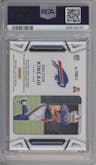 Dalton Kincaid from the 2023 Panini Certified set featuring a Mirror Red parallel graded by PSA and given an overall grade of 10.