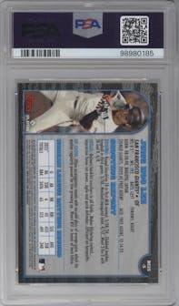Jung Hoo Lee from the 2024 Bowman Chrome set graded by PSA and given an overall grade of 10.