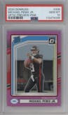 Michael Penix Jr.  from the 2024 Donruss set featuring a Pink parallel graded by PSA and given an overall grade of 10.