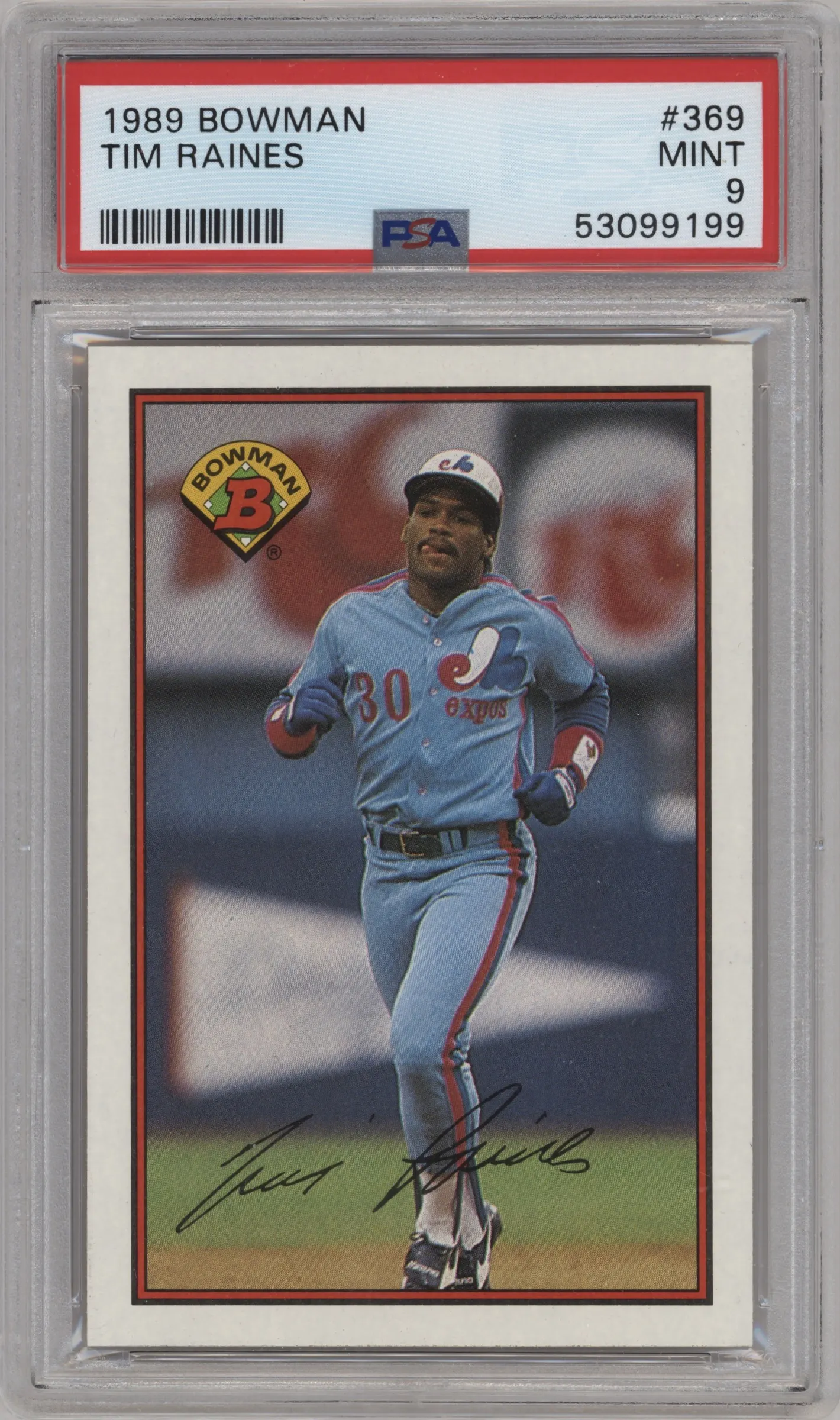 1989 Bowman Rock Raines #369 PSA 9