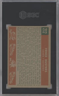Hank Aaron/Eddie Mathews from the 1959 Topps set graded by PSA and given an overall grade of 5.