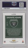 Davante Adams from the 2022 Panini Donruss Optic set featuring a Black Pandora parallel graded by PSA and given an overall grade of 9.