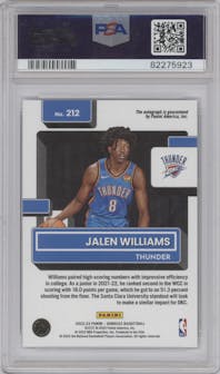 Jalen Williams from the 2022-23 Panini Donruss set featuring a Choice parallel graded by PSA and given an overall grade of 10.