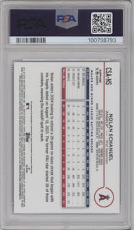 Nolan Schanuel from the 2024 Topps Chrome Sapphire set graded by PSA and given an overall grade of 10.