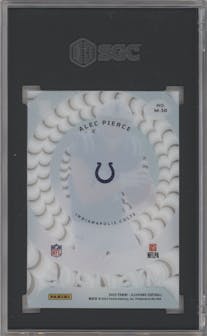 Alec Pierce from the 2022 Panini Illusions set featuring a Emerald parallel graded by SGC and given an overall grade of 10.