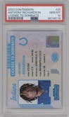 Anthony Richardson from the 2023 Panini Contenders set graded by PSA and given an overall grade of 10.