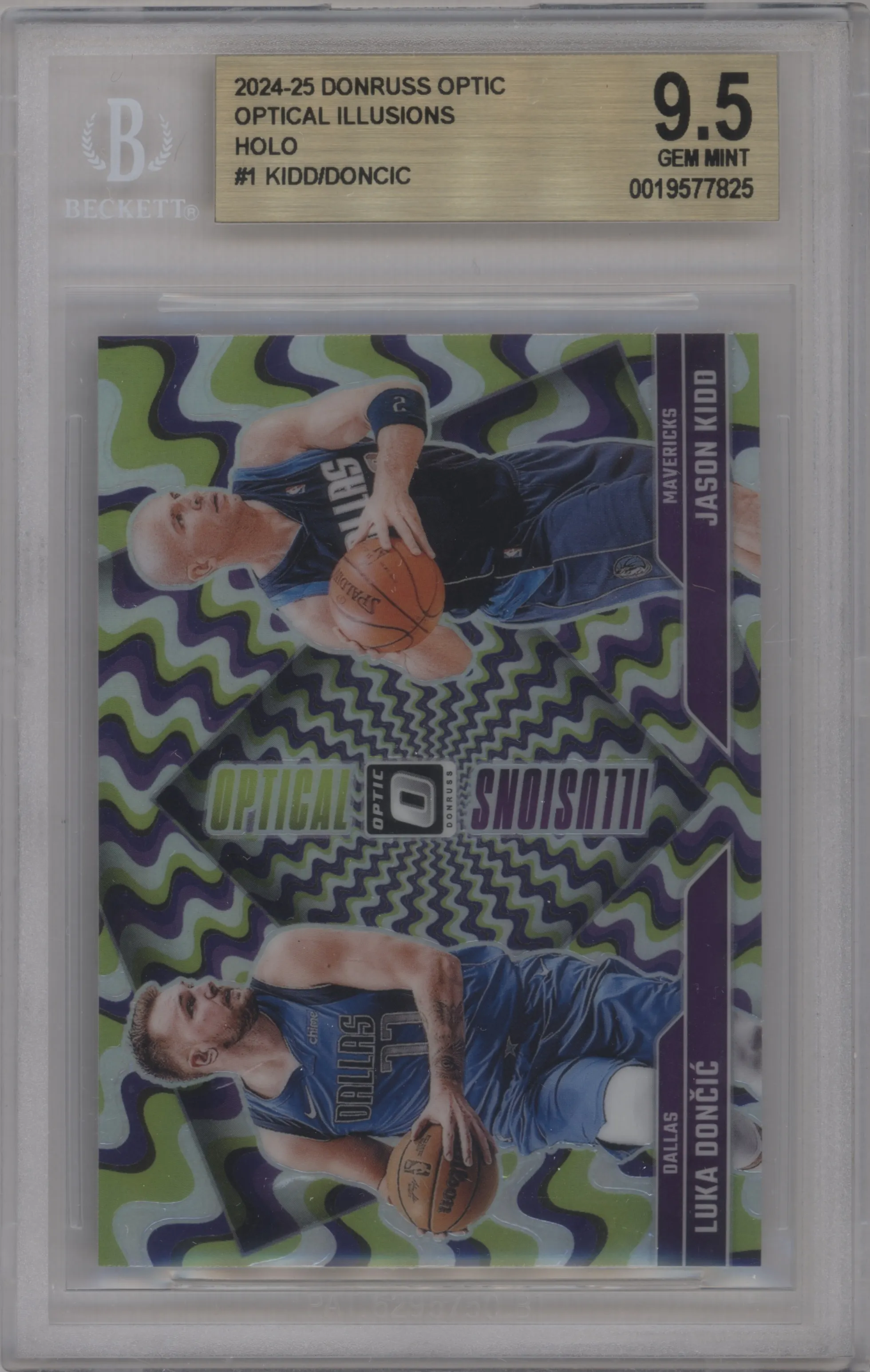 2024 Donruss Optic Opt.Illusions Luka Doncic/Jason Kidd Holo #1 BGS 9.5