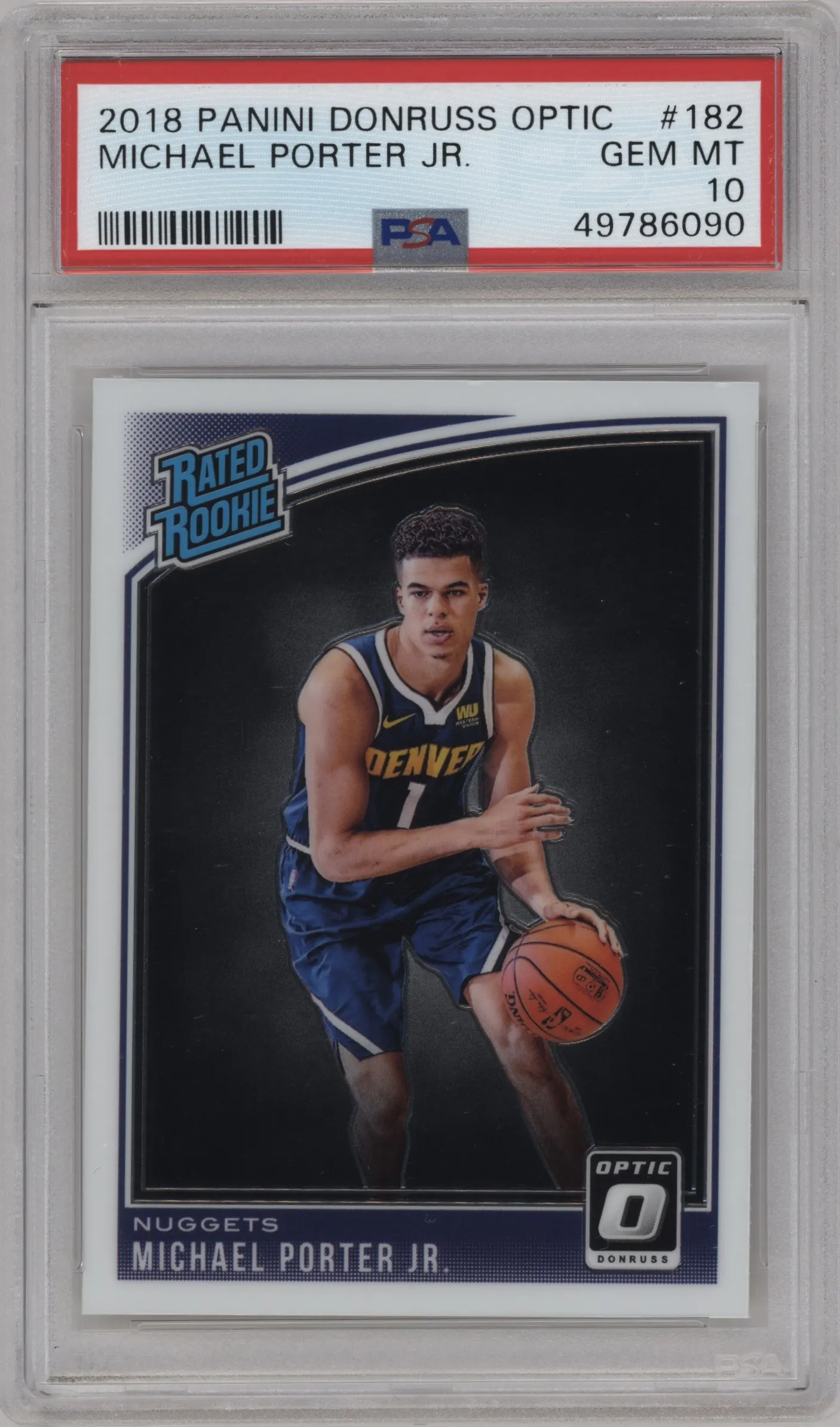 2018 Panini Donruss Optic Rated Rookie Michael Porter Jr. PSA 10
