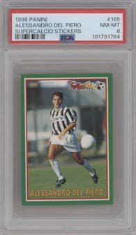Alessandro Del Piero from the 1996-97 Panini Supercalcio set graded by PSA and given an overall grade of 8.