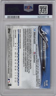 Max Fried from the 2018 Topps Chrome set graded by PSA and given an overall grade of 10.