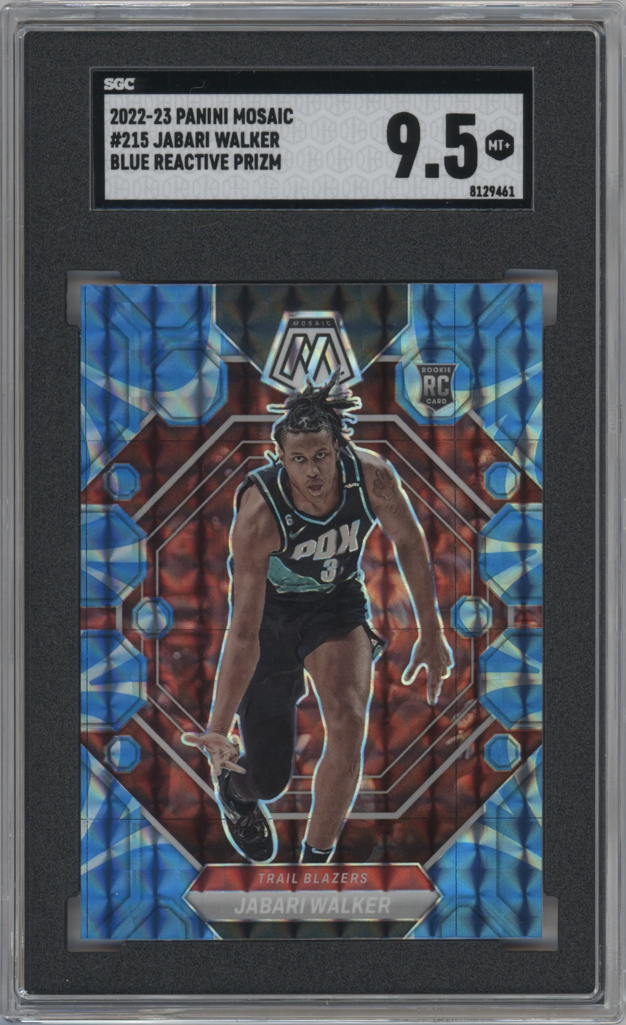 2022 Panini Mosaic Jabari Walker Reactive Blue SGC 9.5