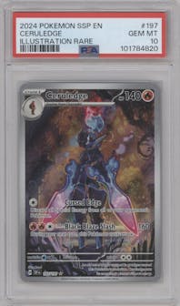 Ceruledge from the 2024 Pokemon SV set graded by PSA and given an overall grade of 10.