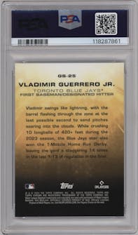 Vladimir Guerrero Jr. from the 2024 Topps Gilded Collection set graded by PSA and given an overall grade of 9.