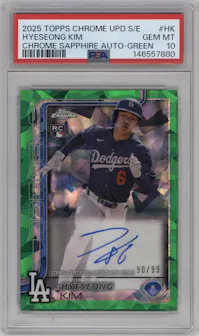 Hyeseong Kim — 2025 Topps Chrome Update Sapphire Edition Green #USA-HK 90/99