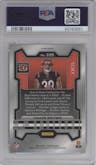 Chase Brown from the 2023 Panini Prizm set featuring a Mojo Prizm parallel graded by PSA and given an overall grade of 10.