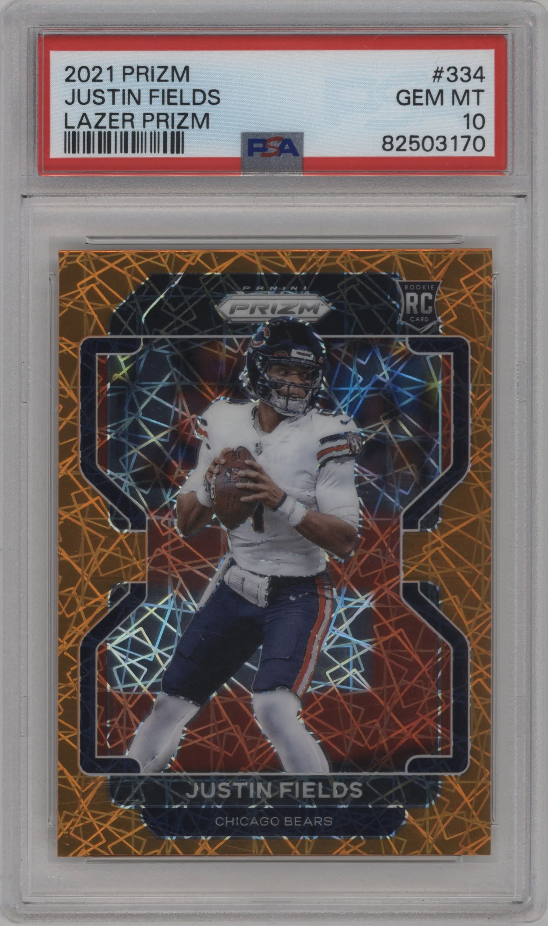 2021 Panini Prizm Justin Fields Lazer PSA 10