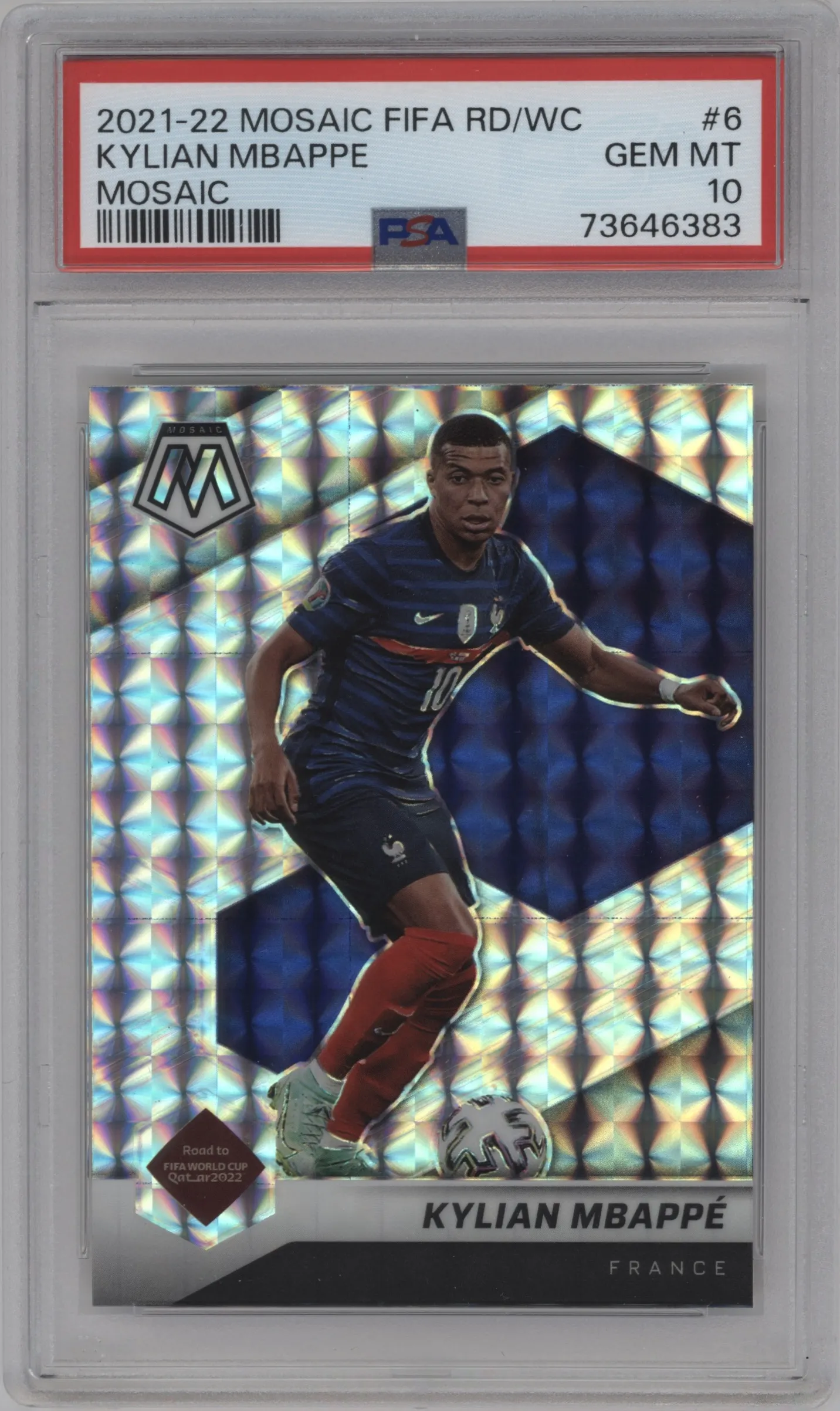2021 Panini Mosaic Road to FIFA World Cup Kylian Mbappe Mosaic #6 PSA 10