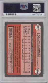 Deion Sanders from the 1989 Topps Traded set graded by PSA and given an overall grade of 10.