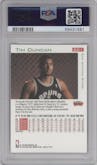 Tim Duncan from the 1997-98 Fleer set graded by PSA and given an overall grade of 10.