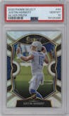 Justin Herbert from the 2020 Panini Select set featuring a Silver Prizm parallel graded by PSA and given an overall grade of 10.