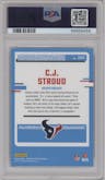 C.J. Stroud from the 2023 Donruss Optic set graded by PSA and given an overall grade of 10.