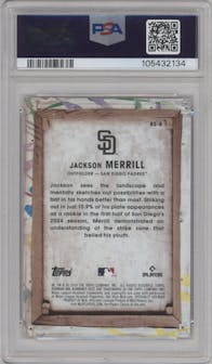 Jackson Merrill from the 2024 Bowman's Best set graded by PSA and given an overall grade of 10.