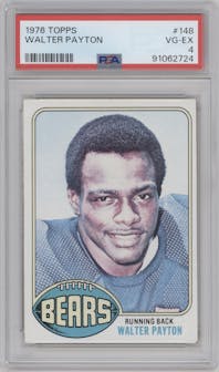 Walter Payton  from the 1976 Topps set graded by PSA and given an overall grade of 4.