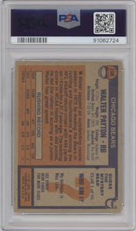 Walter Payton  from the 1976 Topps set graded by PSA and given an overall grade of 4.