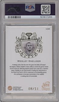 Wesley Sneijder from the 2024 Futera Nostalgia set graded by PSA and given an overall grade of 9.