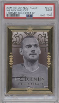 Wesley Sneijder from the 2024 Futera Nostalgia set graded by PSA and given an overall grade of 9.