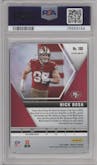 Nick Bosa from the 2020 Panini Mosaic set featuring a Genesis parallel graded by PSA and given an overall grade of 9.