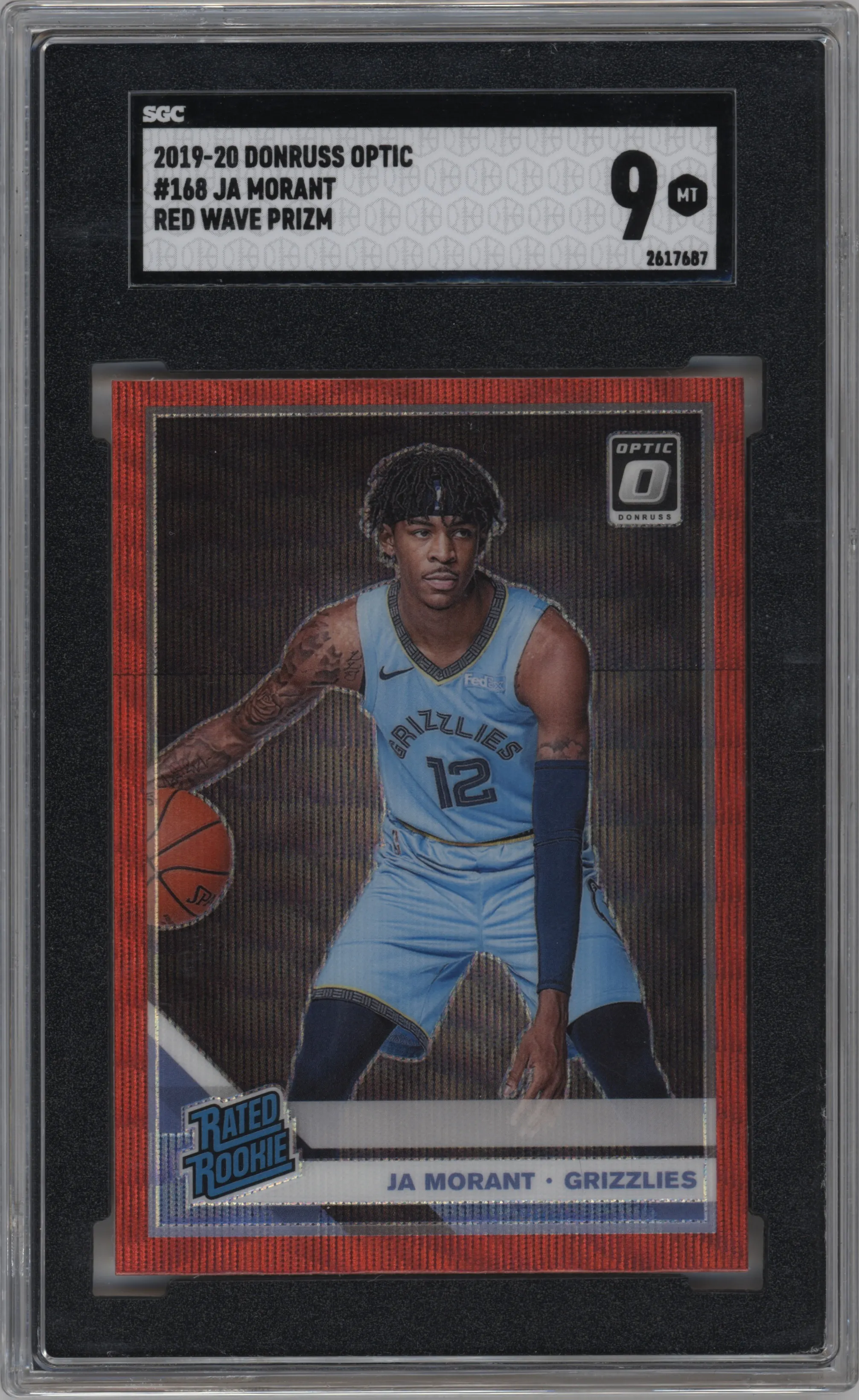 2019 Panini Donruss Optic Rated Rookie Ja Morant Red Wave SGC 9