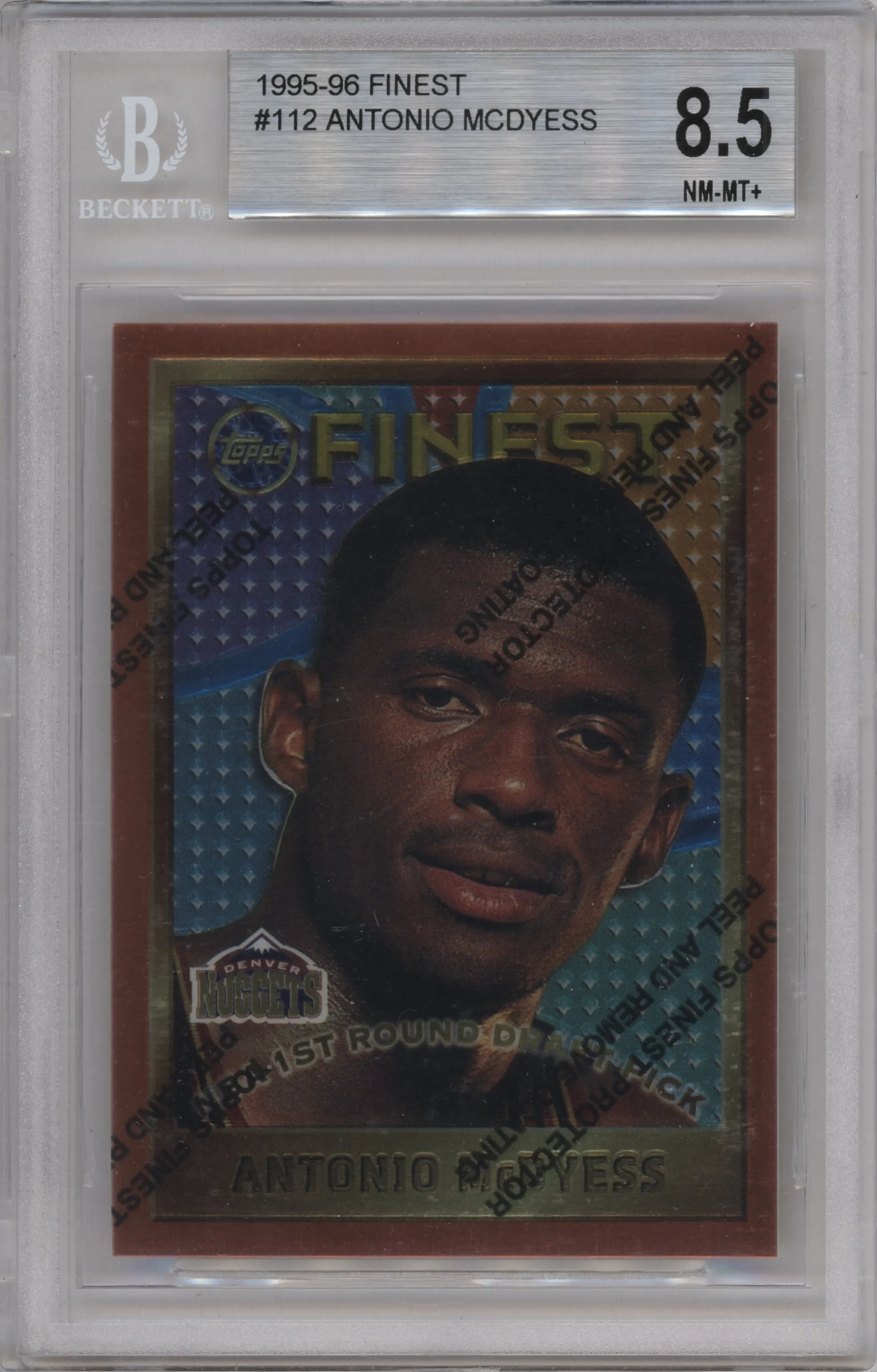 1995 Topps Finest Antonio McDyess W/ Coating BGS 8.5