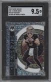 Drew Brees from the 2023 Panini Mosaic set featuring a No Huddle Silver parallel graded by SGC and given an overall grade of 9.5.
