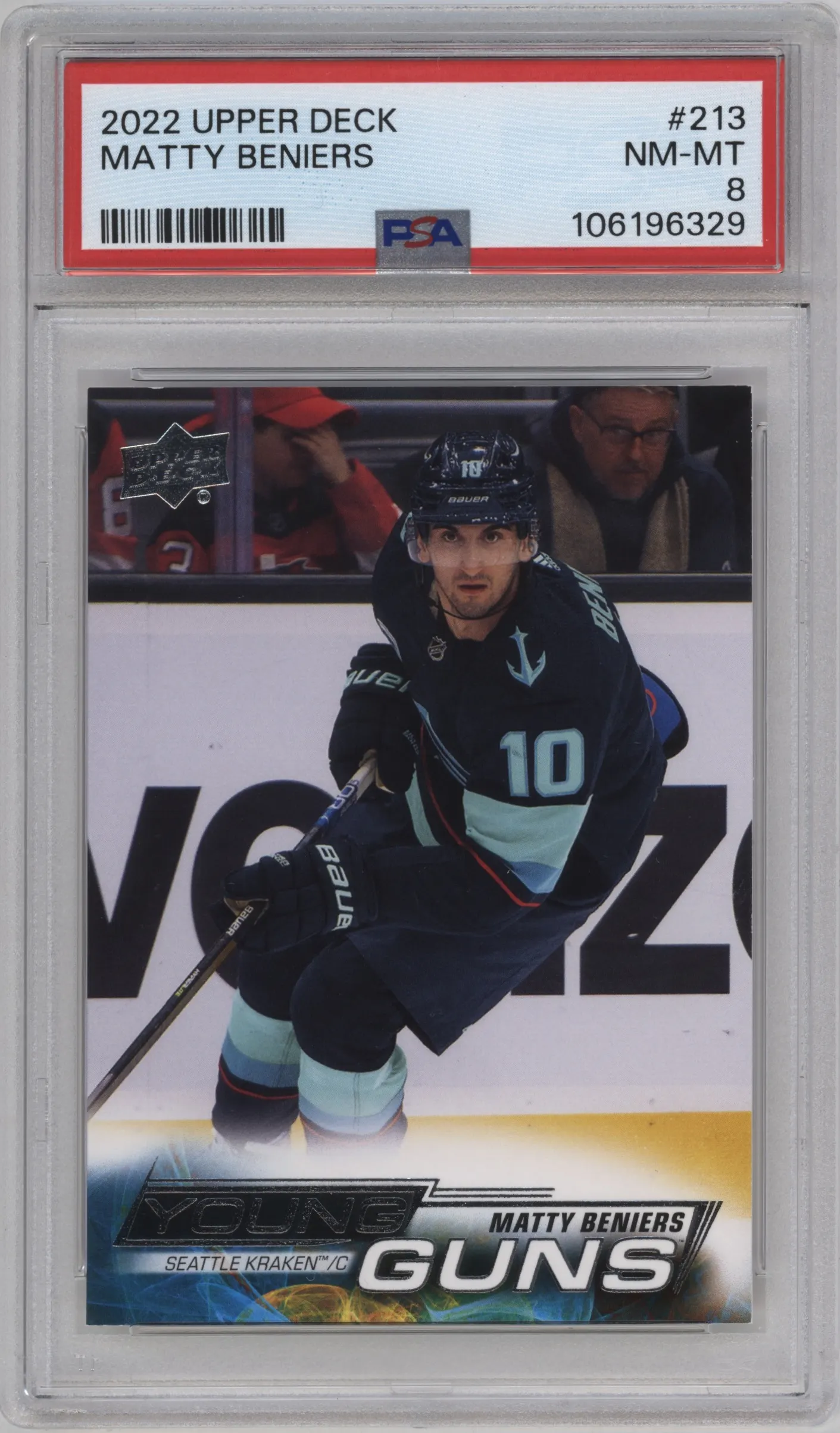 2022 Upper Deck Young Guns Matty Beniers #213 PSA 8